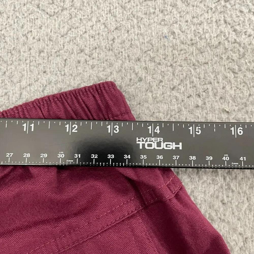 Vintage Express Chino Shorts Men‎ M Burgundy 90s Skater Drawstring NWT